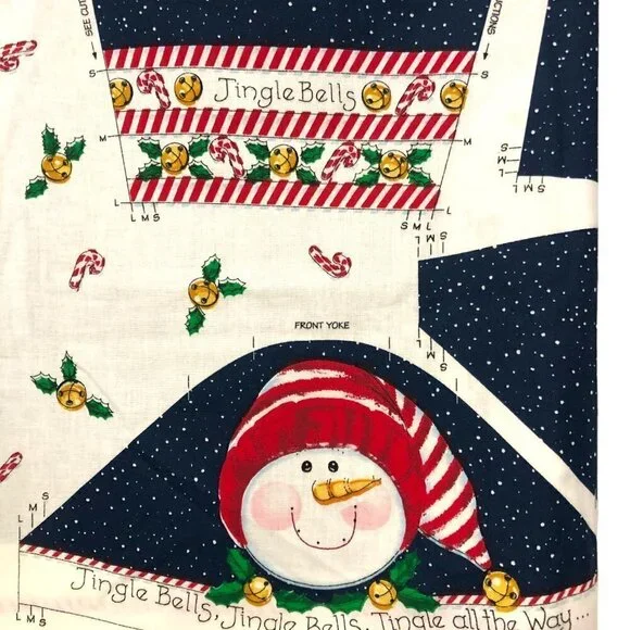 Daisy Kingdom Snowman Toddler Overalls Easy to Sew Fabric Sizes 6-12-18 Months - Picture 5 of 6